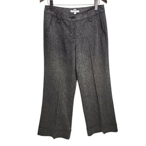 Cabi Womens Size 8 Gray Bi-Swing Wide-Leg Trousers With Button & Zip Closure